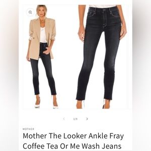 MOTHER looker ankle fray coffee, tea, or me? Size 24 sold out
